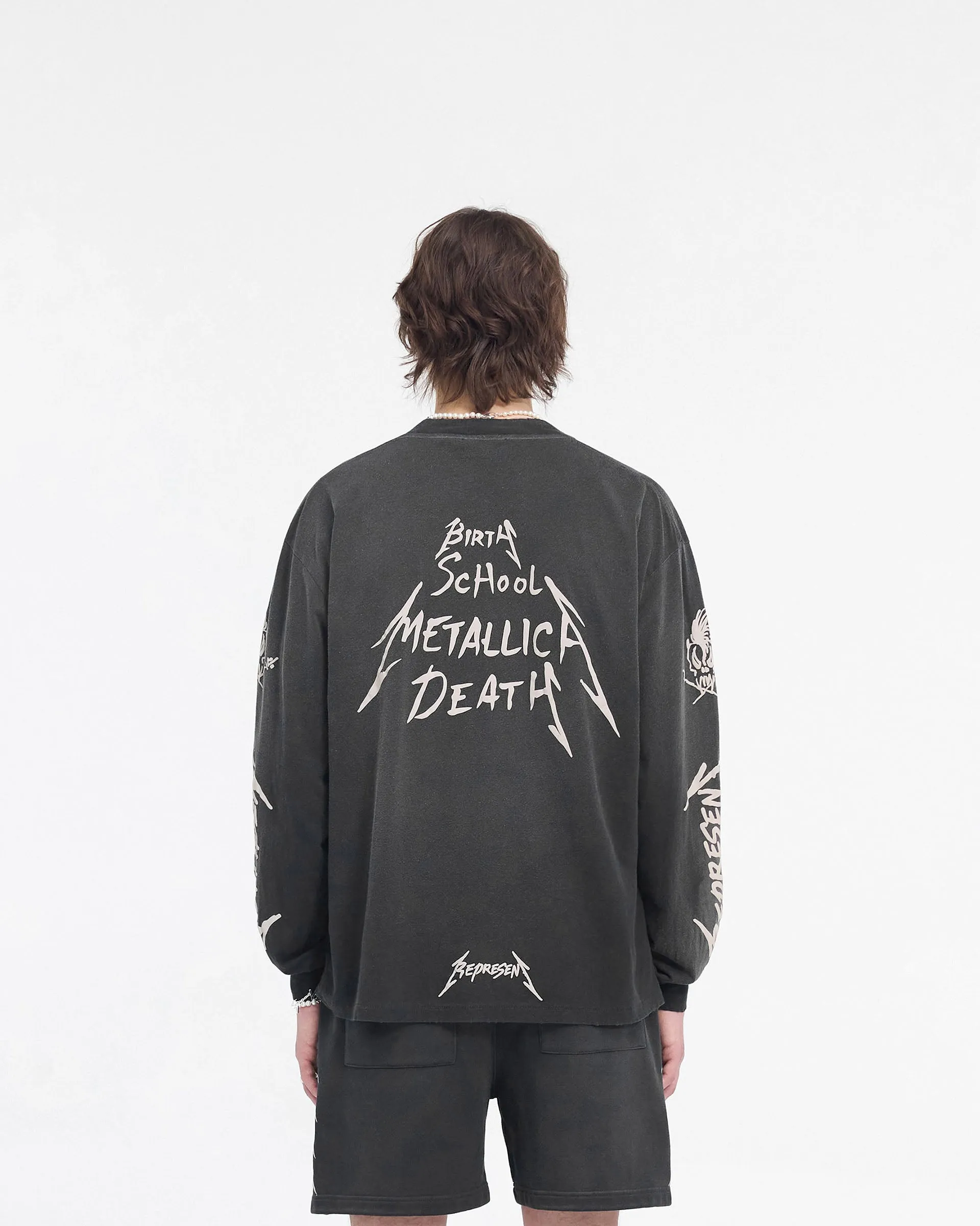 Represent X Metallica™️ Garage Inc Long Sleeve T-Shirt - Stained Black