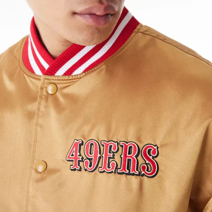 San Francisco 49Ers NFL Beige Satin Jacket For Men and Women