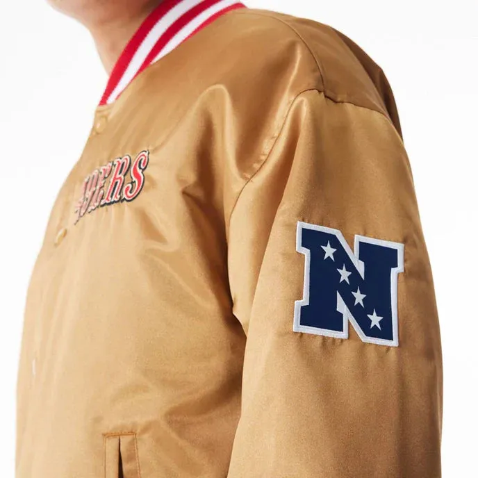 San Francisco 49Ers NFL Beige Satin Jacket For Men and Women