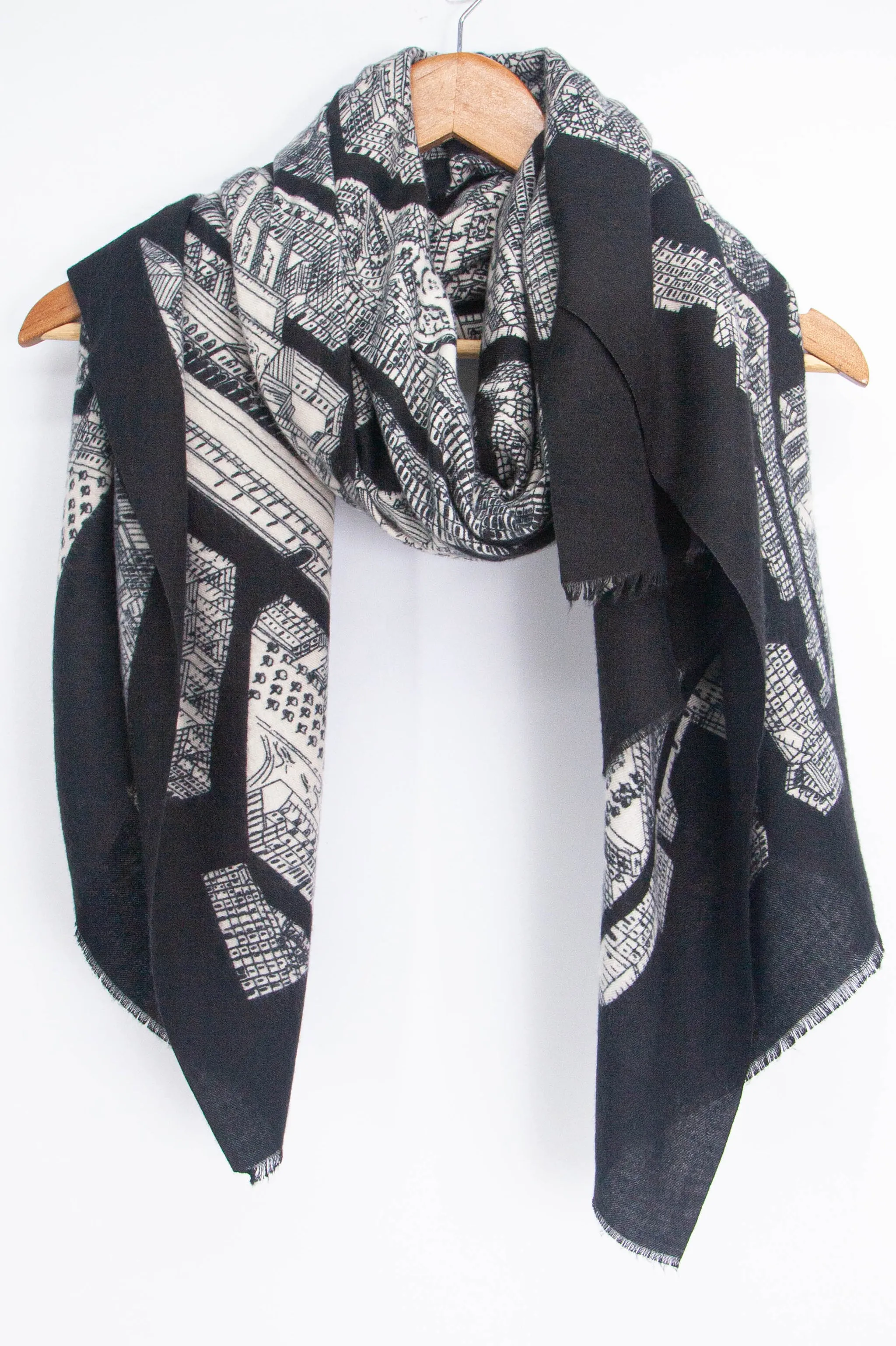 Shelby Lightweight Scarf - Black, Architecture