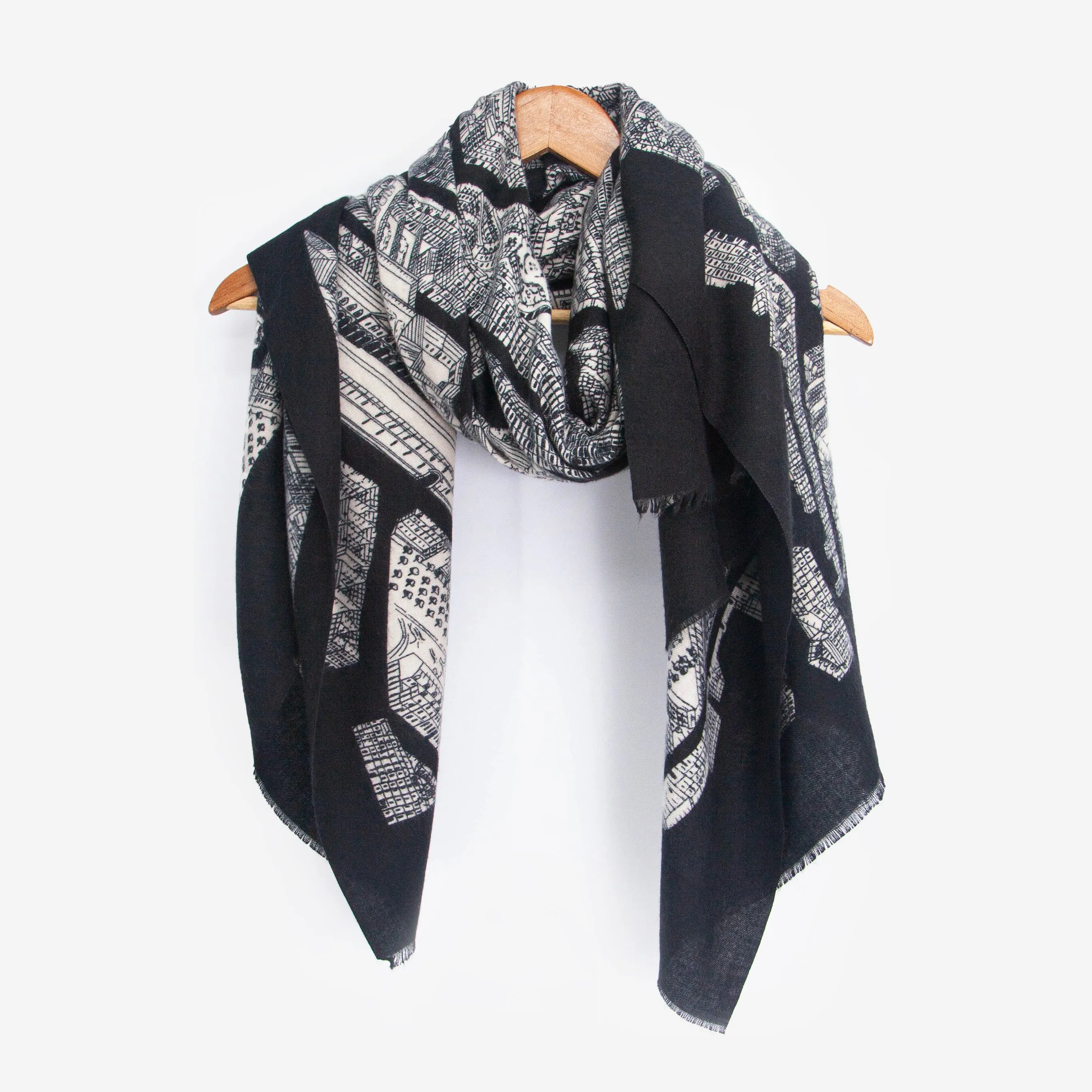 Shelby Lightweight Scarf - Black, Architecture