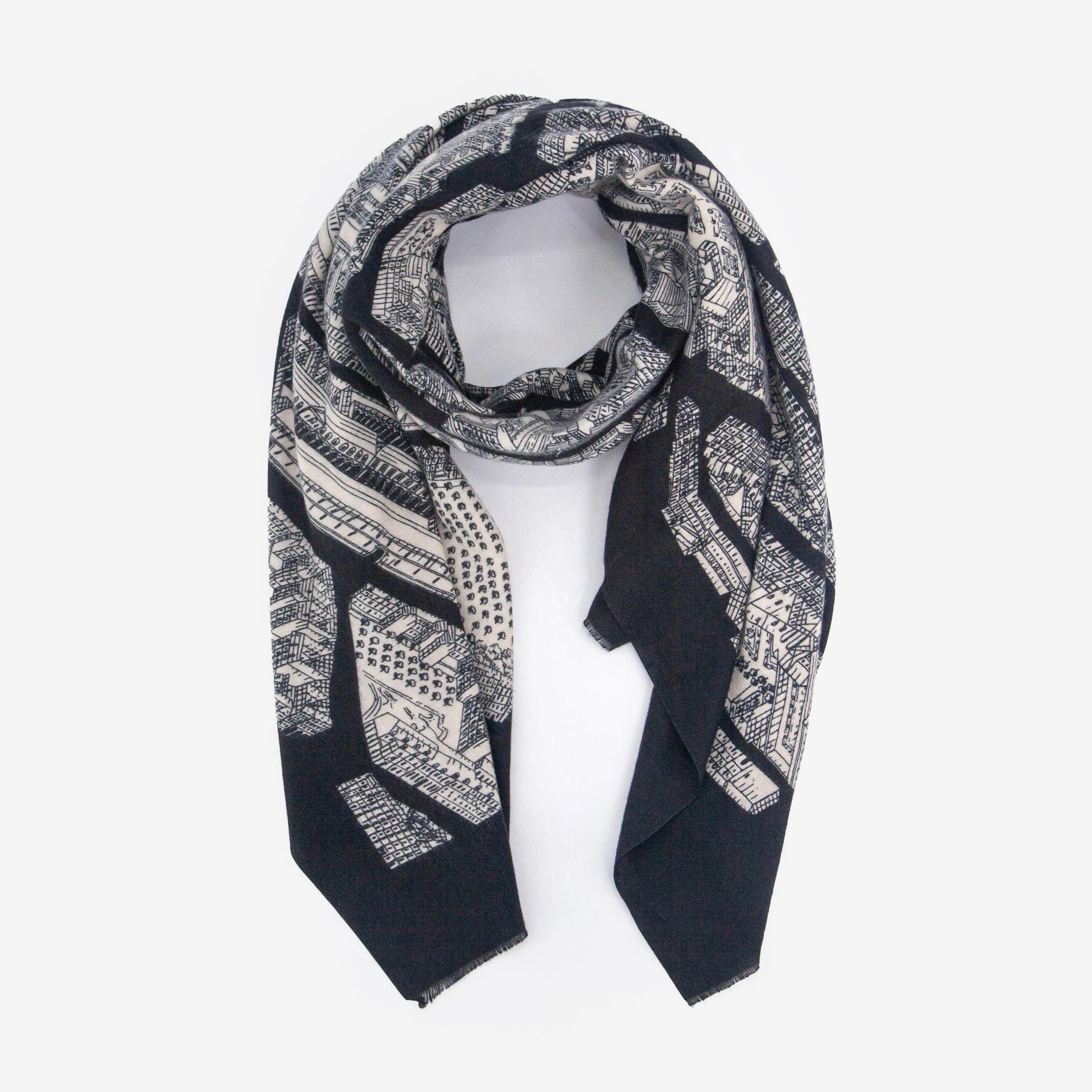 Shelby Lightweight Scarf - Black, Architecture