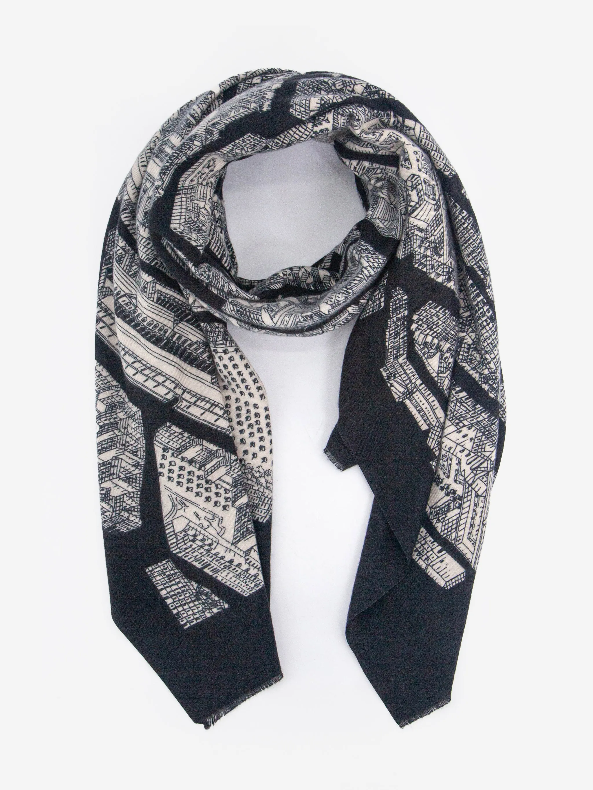 Shelby Lightweight Scarf - Black, Architecture