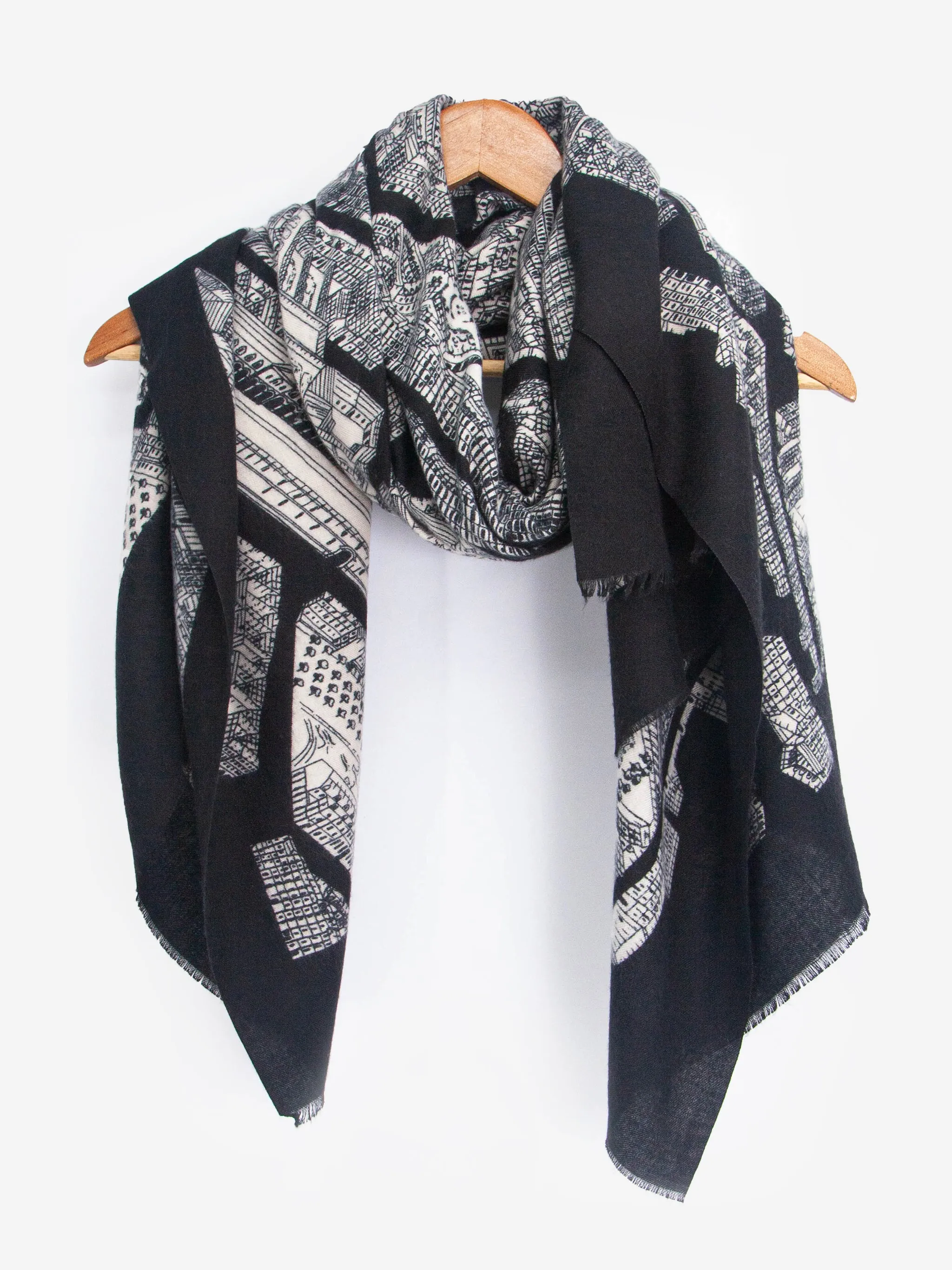 Shelby Lightweight Scarf - Black, Architecture