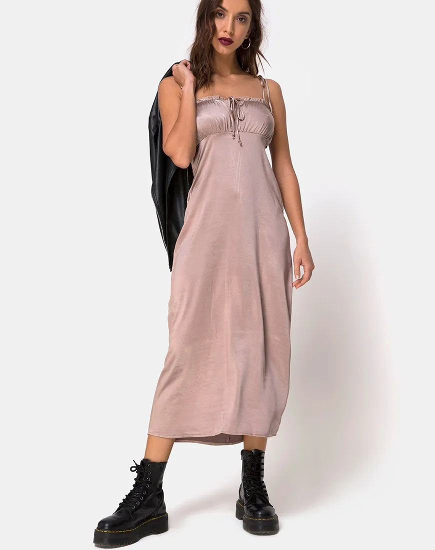 Shilia Dress in Satin Mink