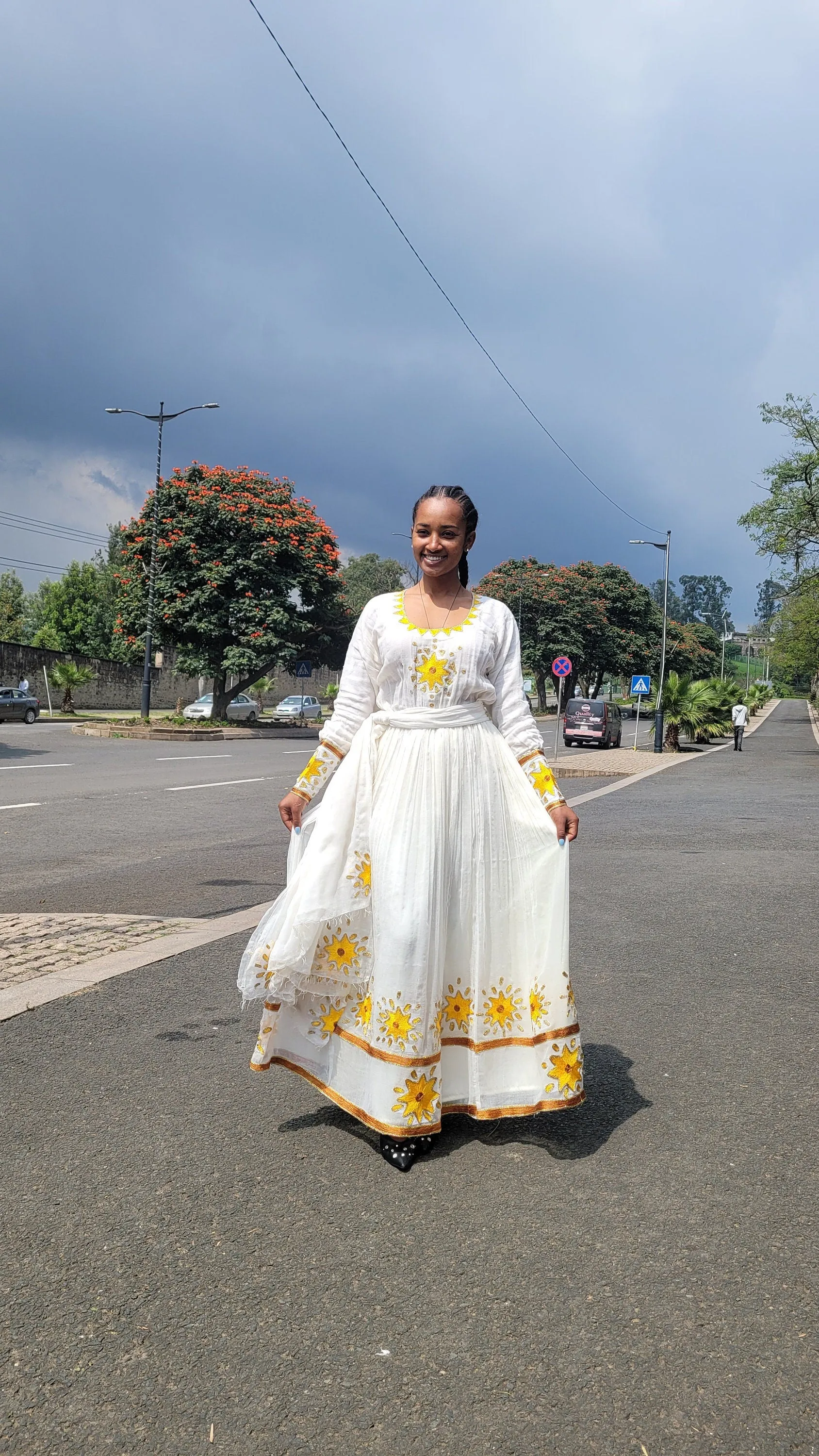 Simple Yellow Design Habesha Dress Modern Habesha Kemis Habesha Libs es00154