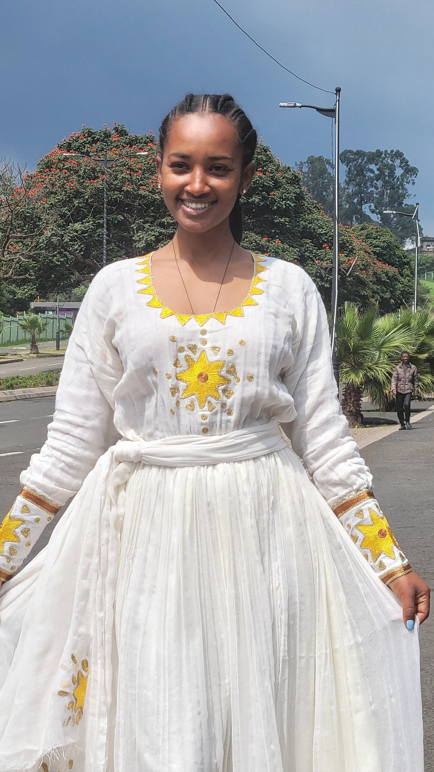 Simple Yellow Design Habesha Dress Modern Habesha Kemis Habesha Libs es00154