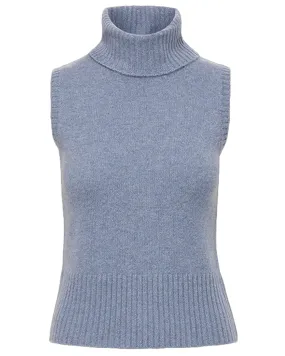 Smoke Blue Mazzy Cashmere Turtleneck