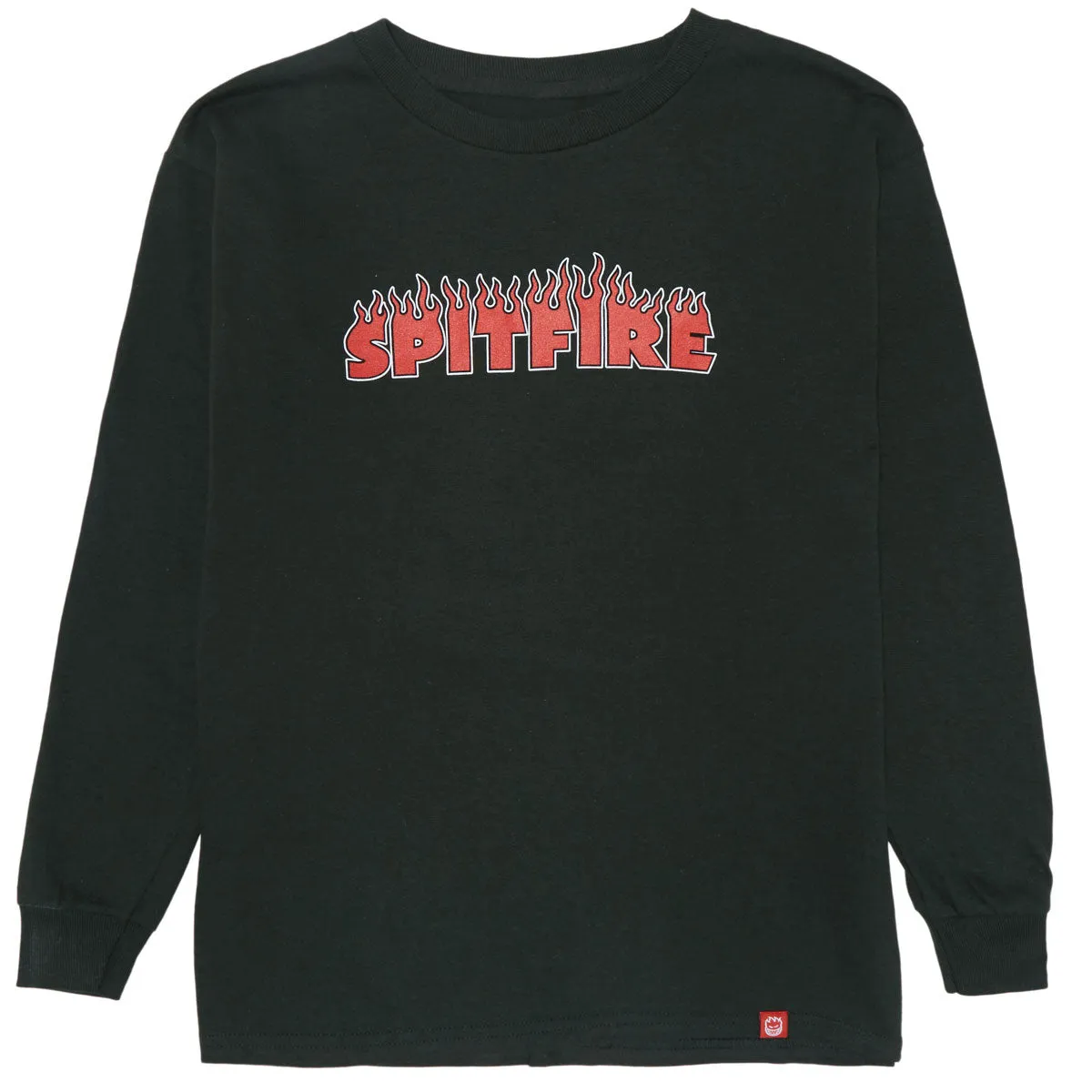 Spitfire Youth Demonseed Script Long Sleeve T-Shirt - Forest Green/Red/Black/White