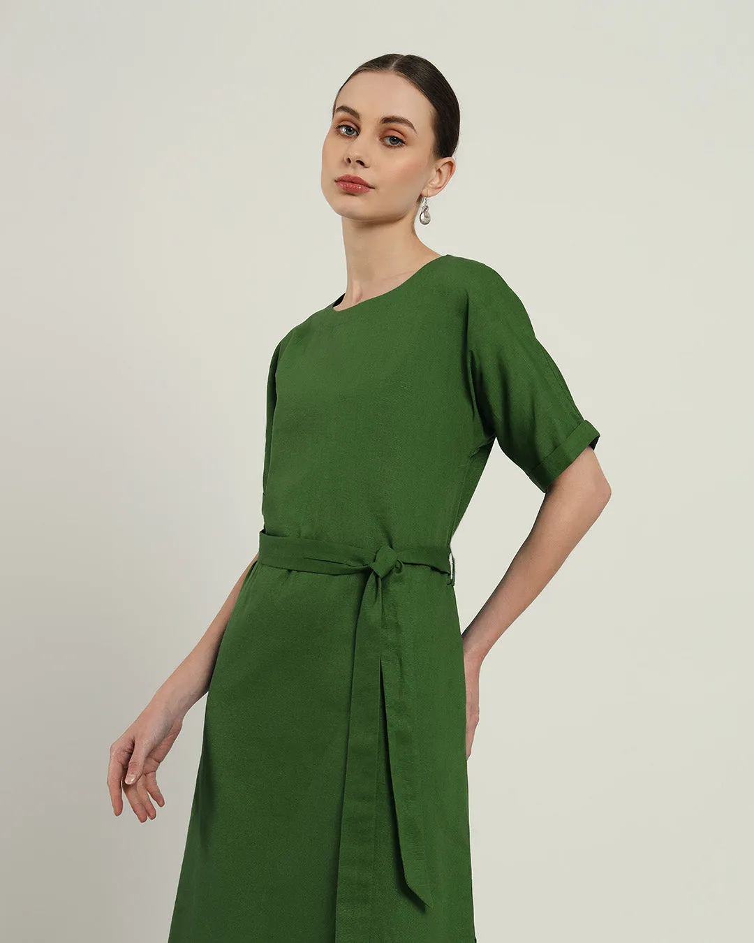 The Tayma Emerald Cotton Dress