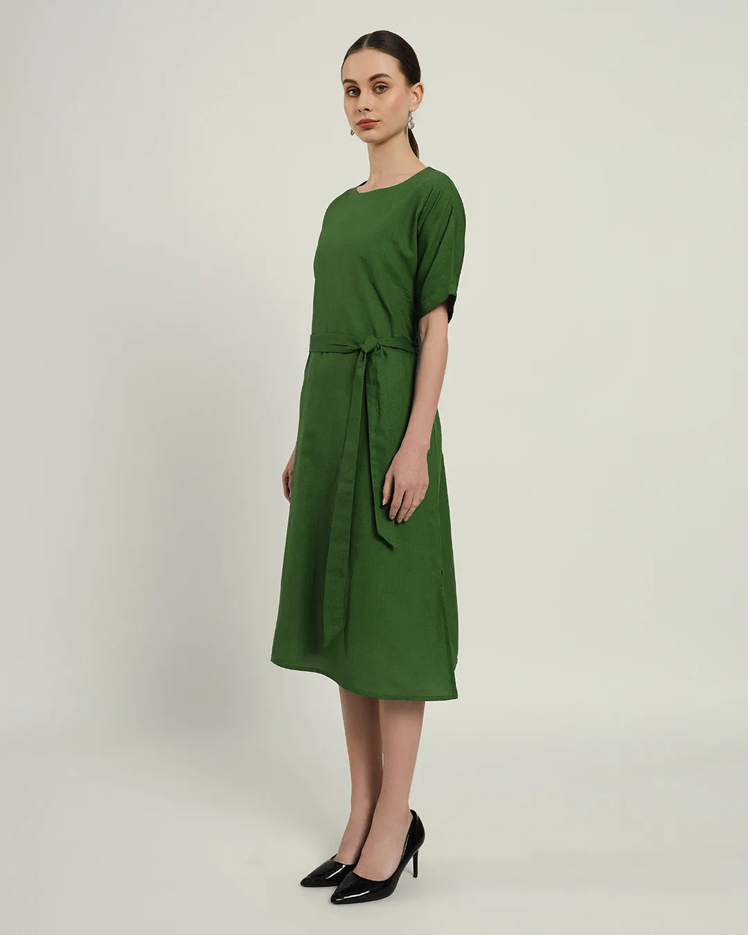 The Tayma Emerald Cotton Dress