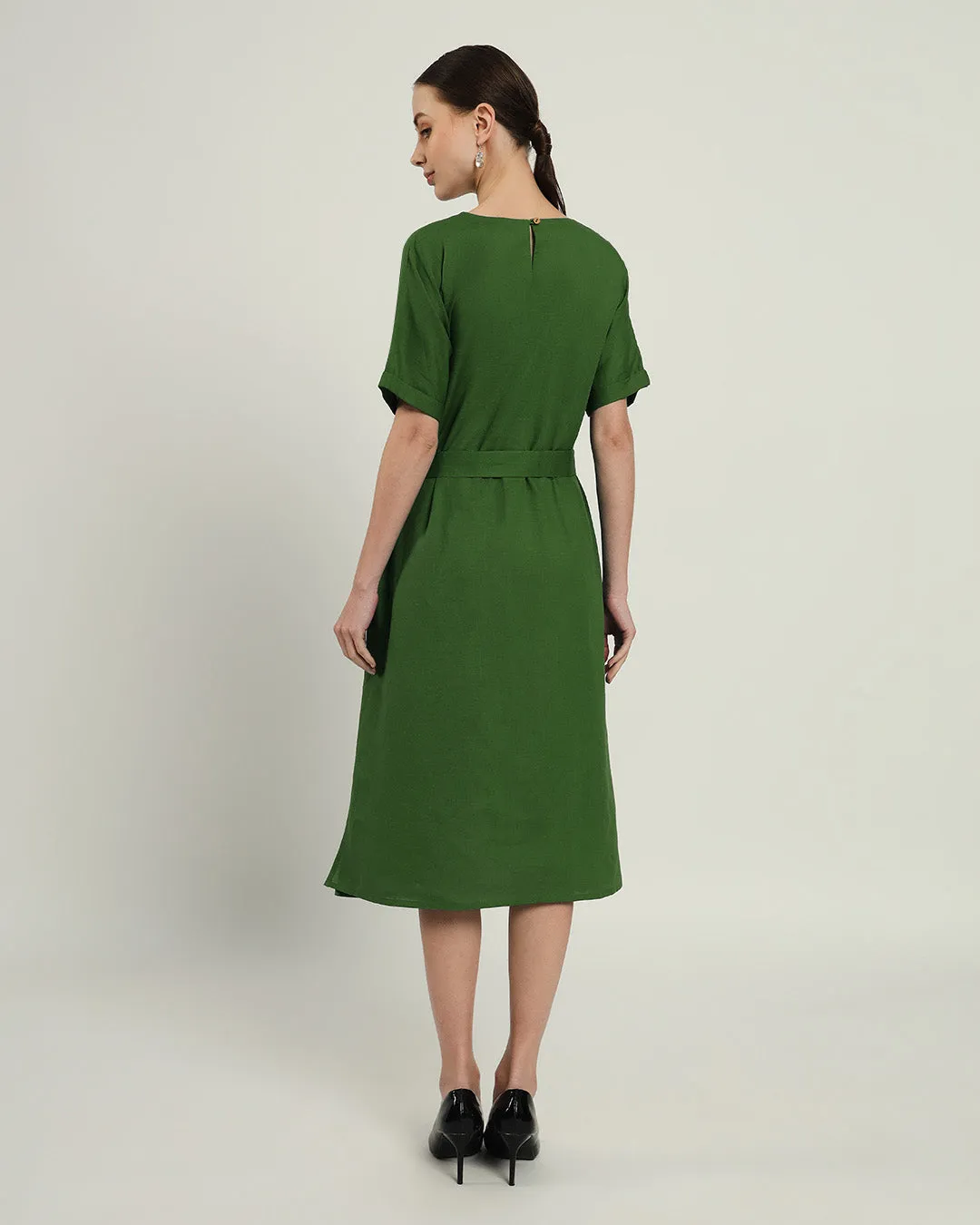 The Tayma Emerald Cotton Dress