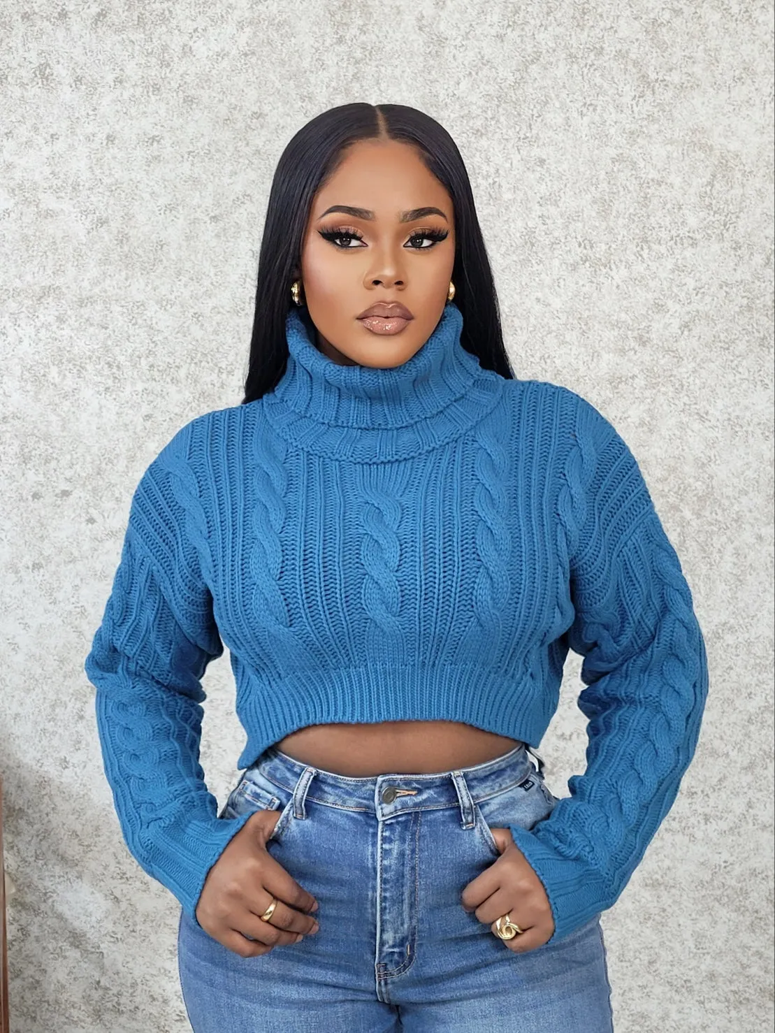 Tiara Sweater Top (Teal)