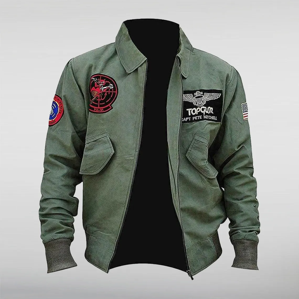 Tom Cruise Maverick Top Gun Green Jacket