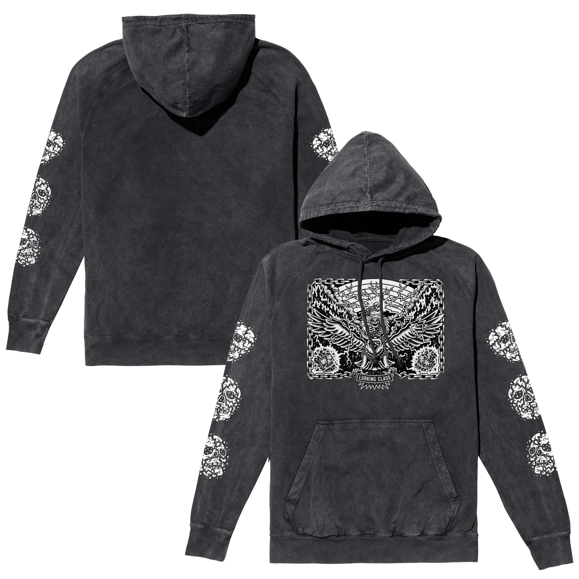 Unchained Raglan Hoodie - Washed Black