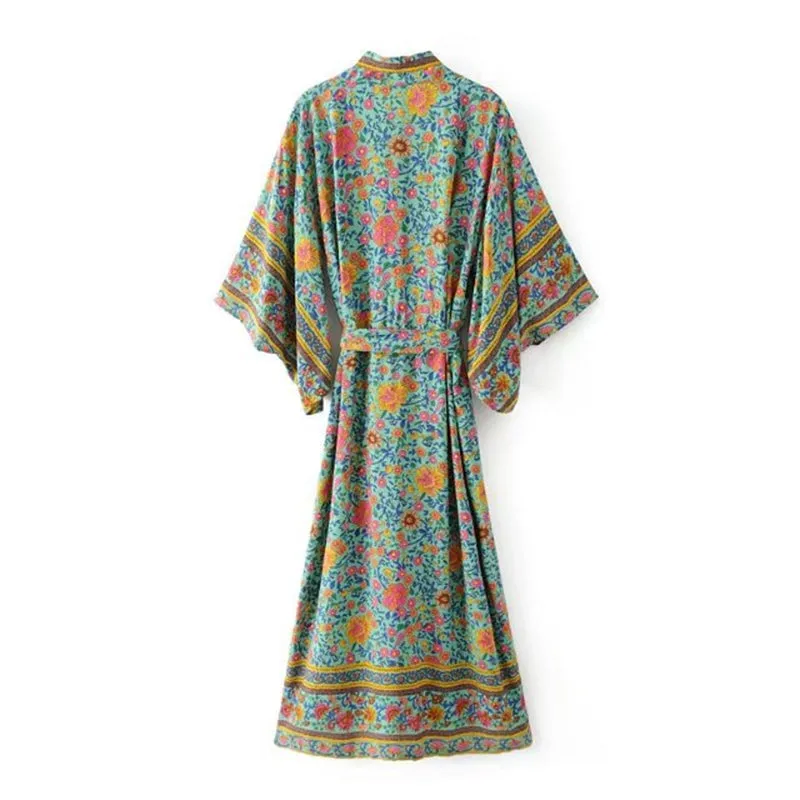 Vintage Floral Bohemian Kimono Robe