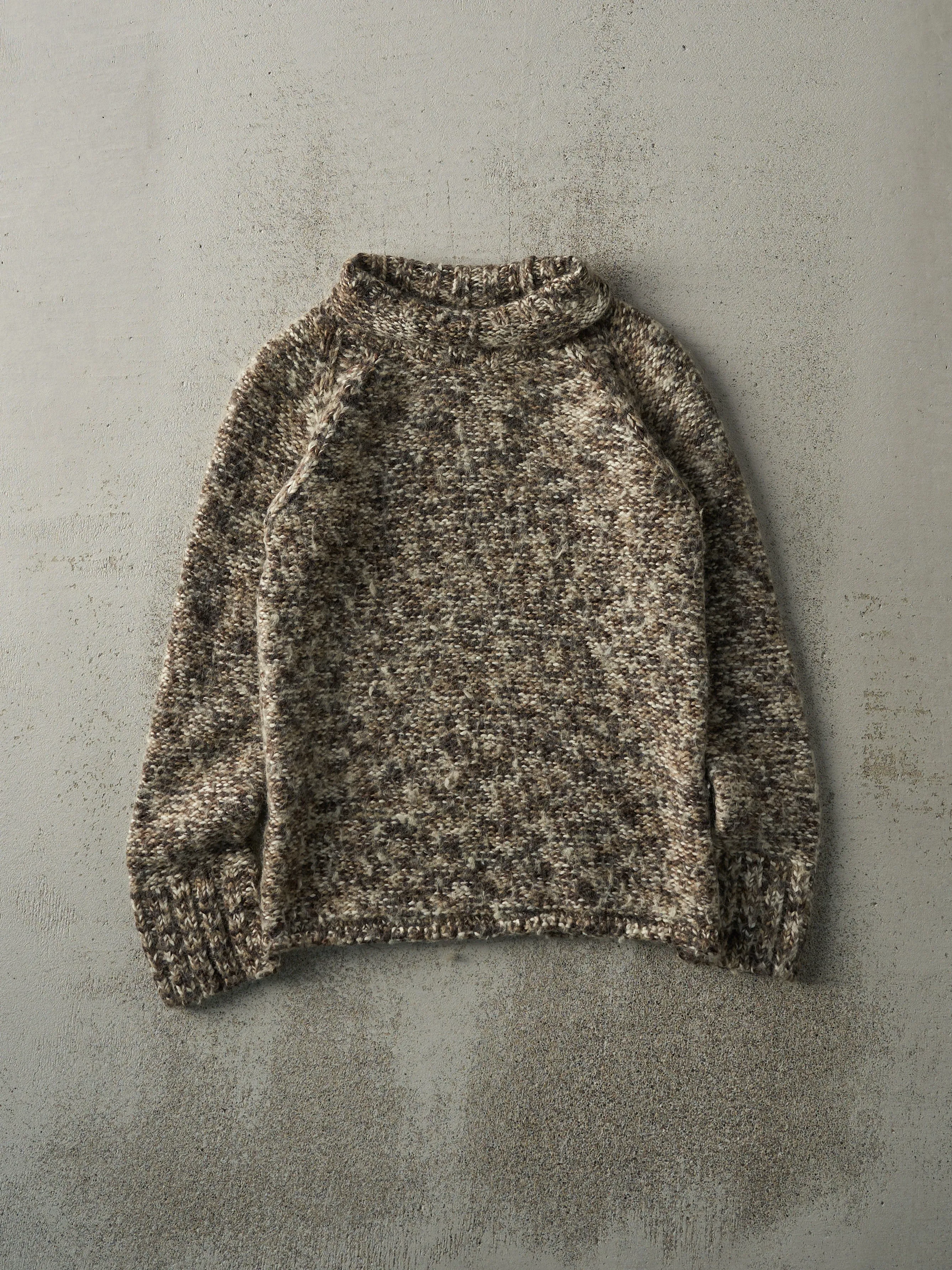 Vintage Y2K Brown Knit Turtleneck (XS)