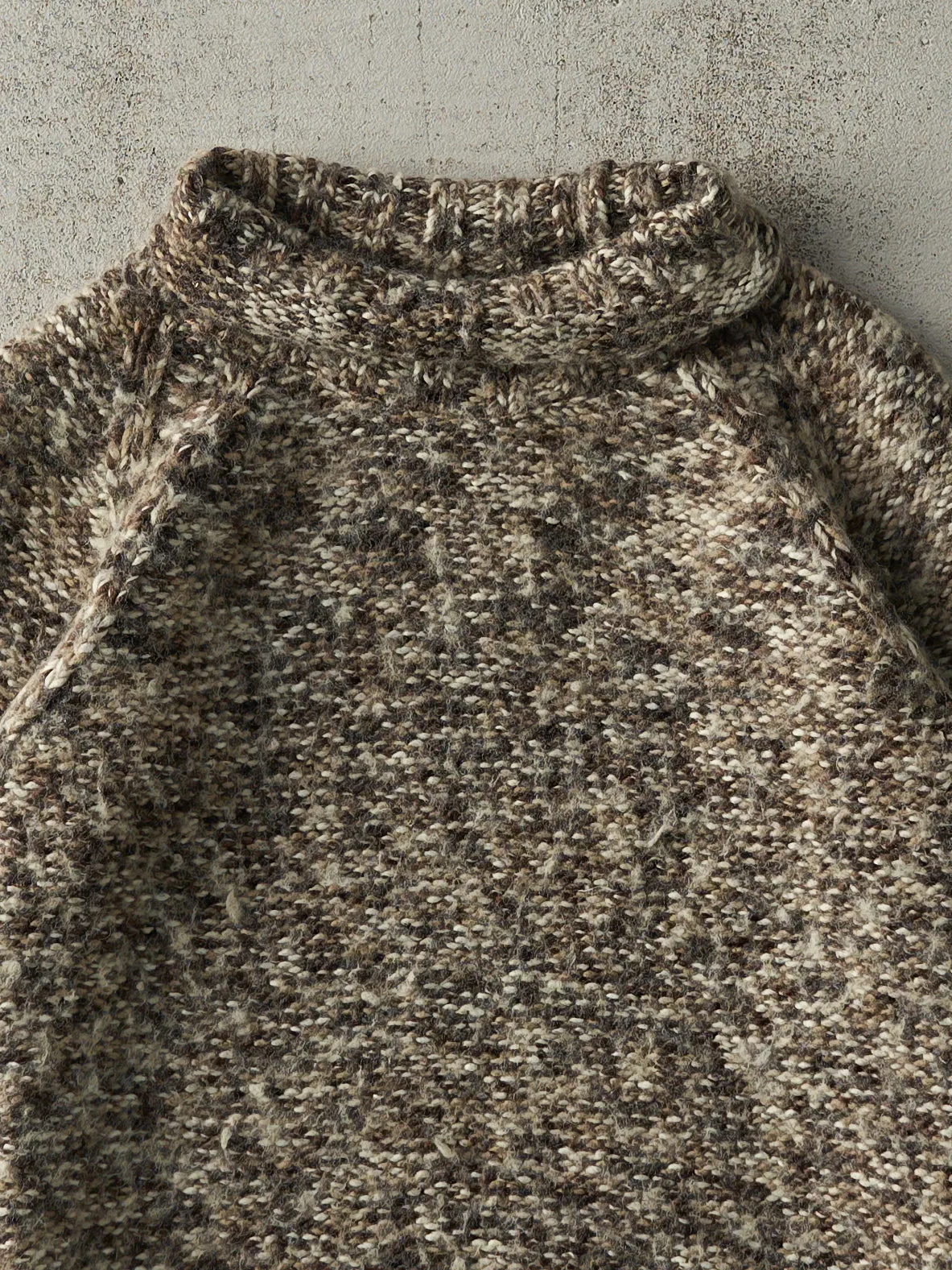 Vintage Y2K Brown Knit Turtleneck (XS)