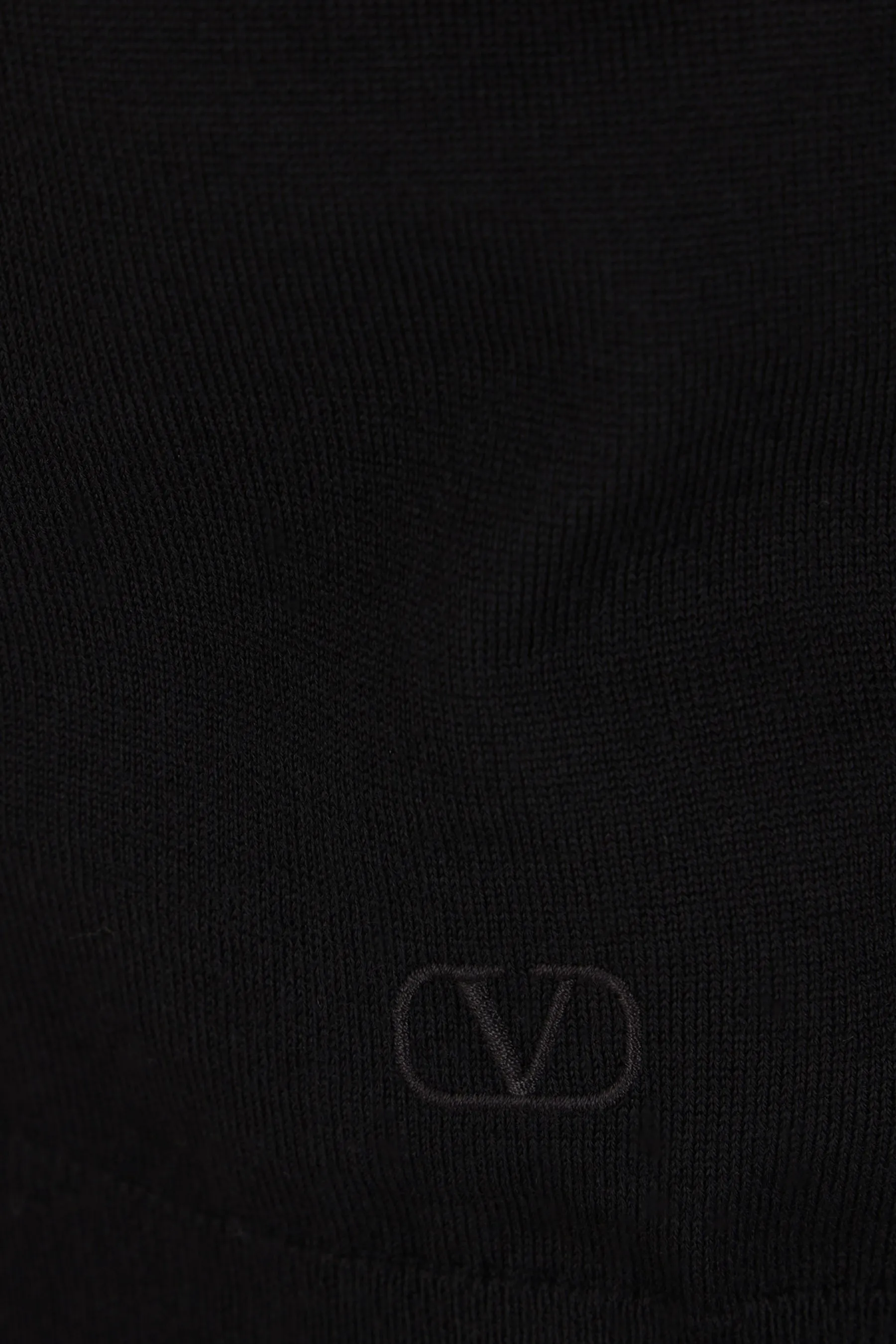 VLogo Embroidered Wool Turtleneck