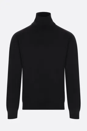 VLogo Embroidered Wool Turtleneck