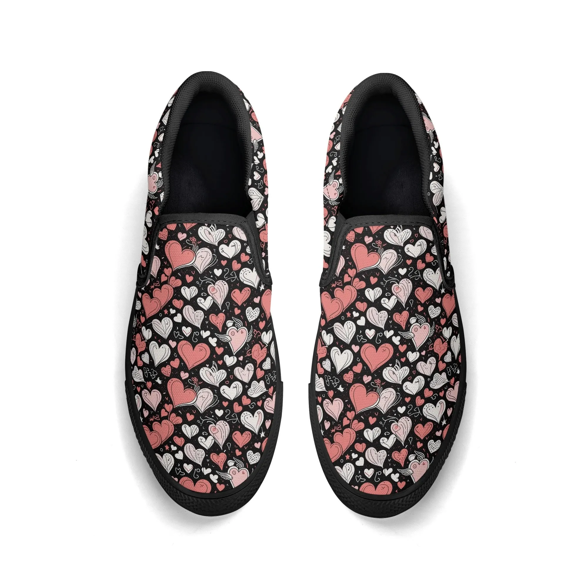 Womens Colorful Hearts Rubber Slip On Shoes