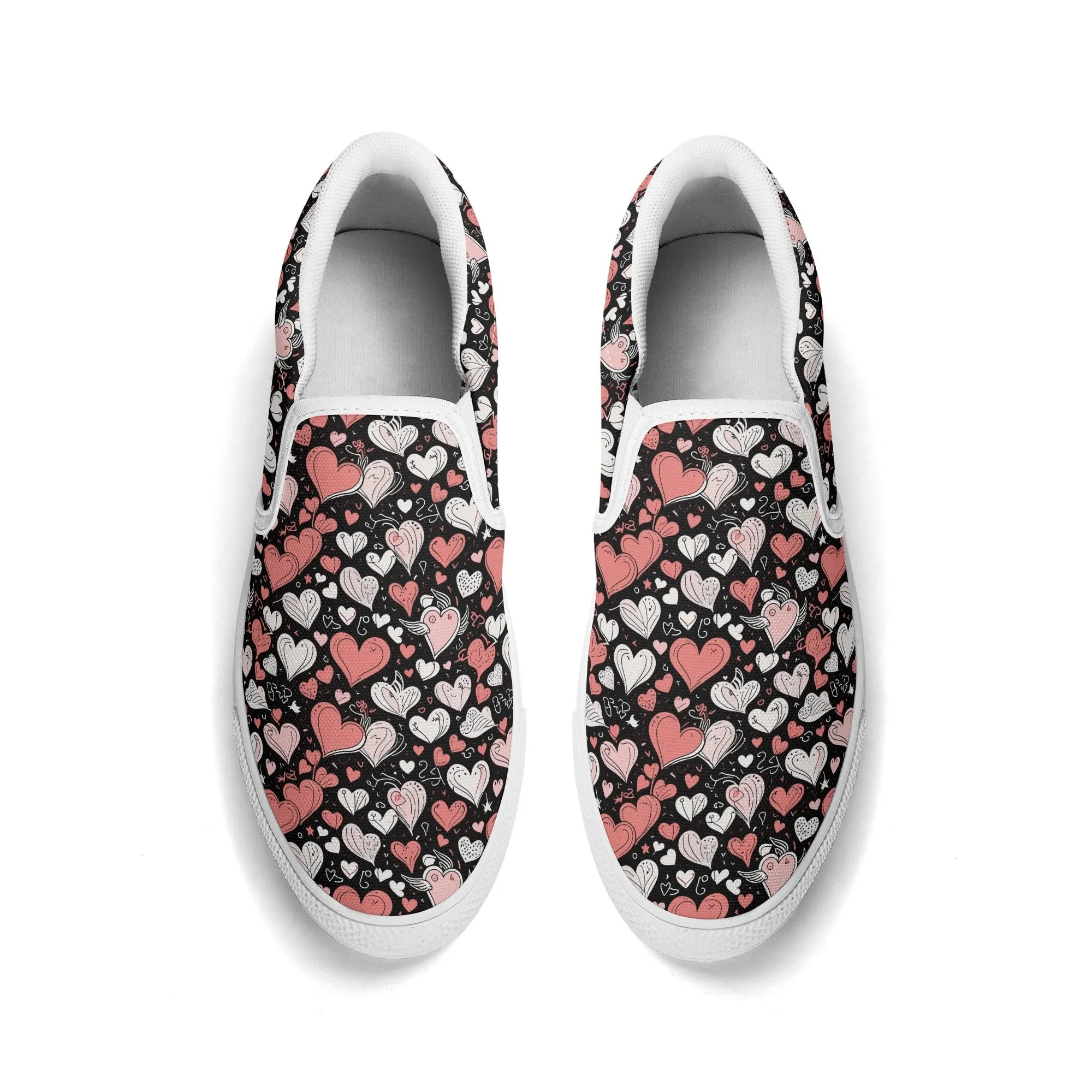 Womens Colorful Hearts Rubber Slip On Shoes