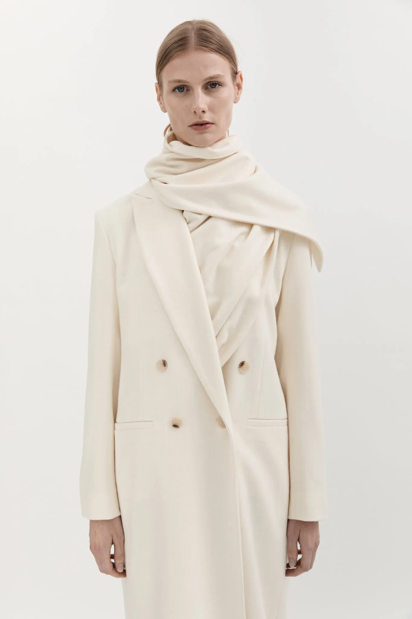 WOOL SCARF - CREME