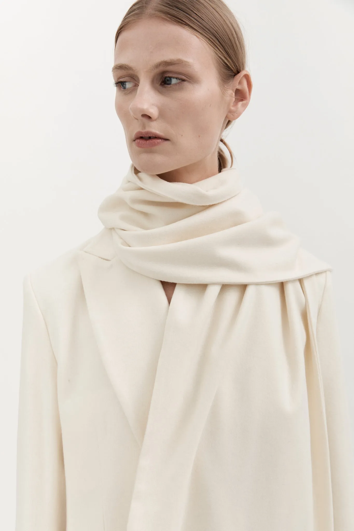 WOOL SCARF - CREME