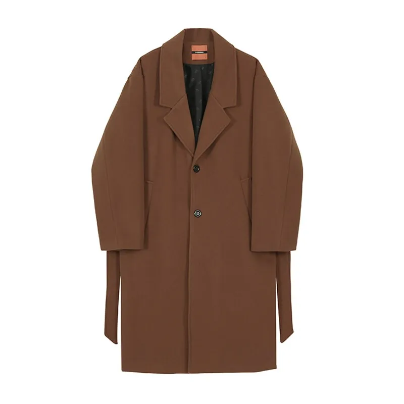 xiangtuibao - Woolen Trench Coat - Mid length Long overcoat