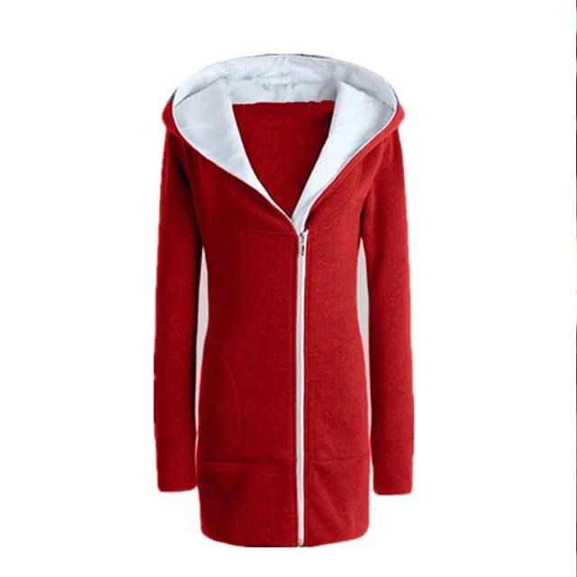 ZANZEA Womens Hoodies Overcoat Winter Autumn cotton long Coat Zip Up Outerwear Female Hoode