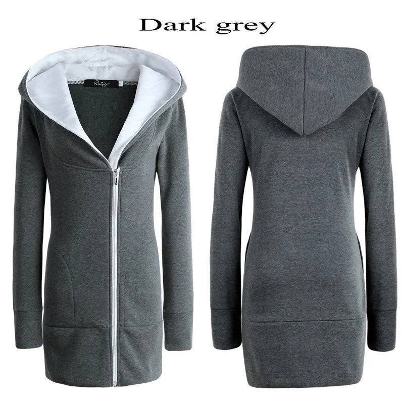 ZANZEA Womens Hoodies Overcoat Winter Autumn cotton long Coat Zip Up Outerwear Female Hoode