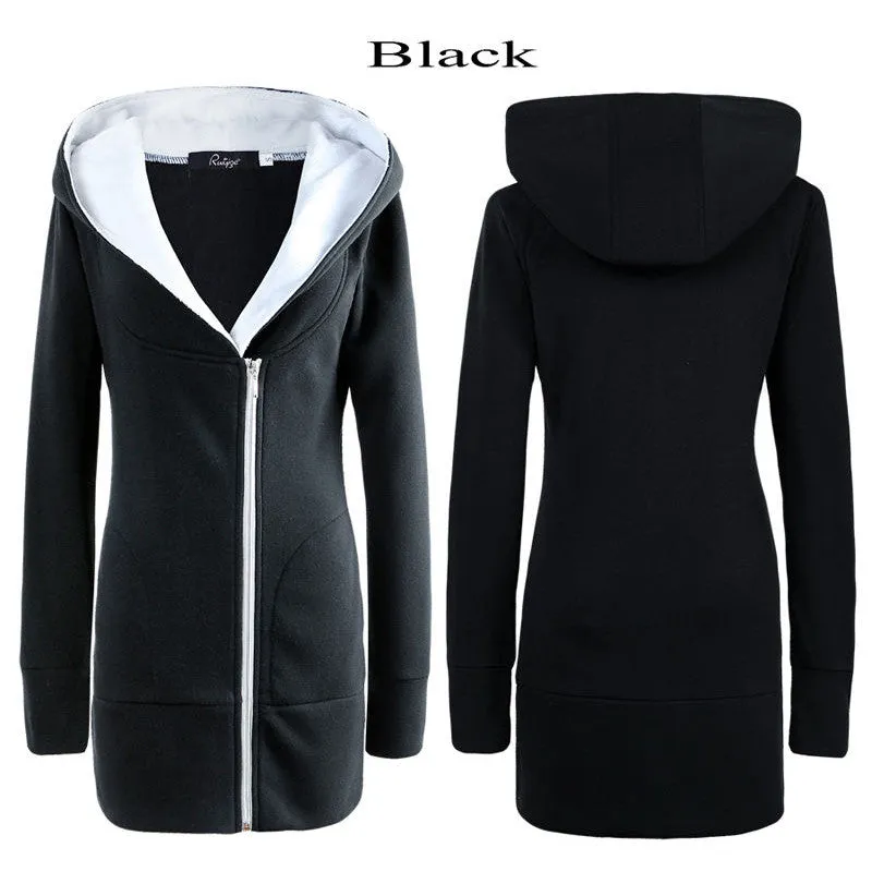 ZANZEA Womens Hoodies Overcoat Winter Autumn cotton long Coat Zip Up Outerwear Female Hoode